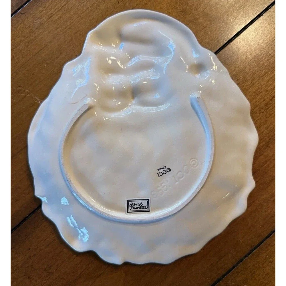Fitz and Floyd OCI Santa St Nicholas Face Beard Cookie Plate Oct 1993 HAND PAINT